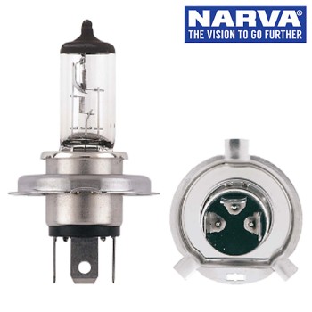 Narva 48889 - 12V 60/55W P43T Everlife H4 Halogen Headlight Globe (Box of 1)